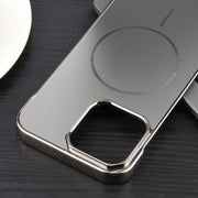 For iPhone 13 Pro Max / 12 Pro Max Electroplating Frameless Frosted Anti-Glare PC MagSafe Phone Case(Titanium Gray)