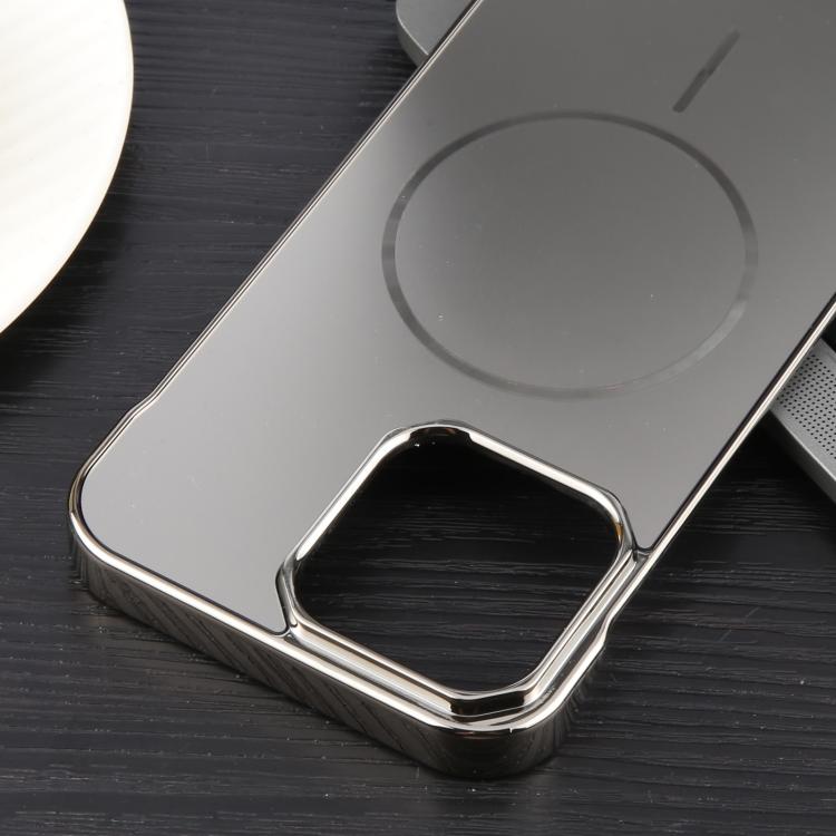 For iPhone 13 Pro Max / 12 Pro Max Electroplating Frameless Frosted Anti-Glare PC MagSafe Phone Case(Titanium Gray)