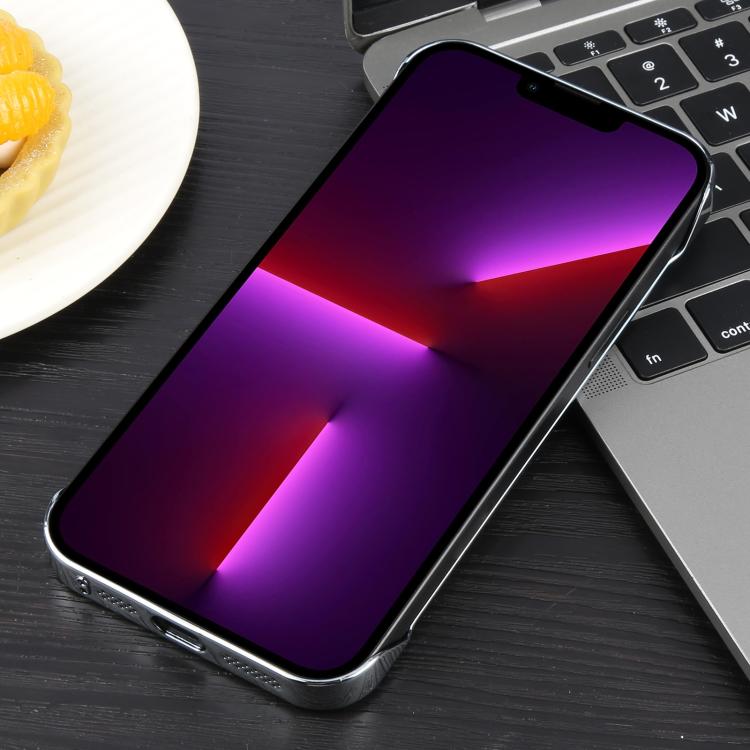 For iPhone 13 Pro Electroplating Frameless Frosted Anti-Glare PC MagSafe Phone Case(Silver White)