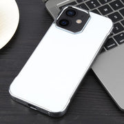 For iPhone 12 / 12 Pro Electroplating Frameless Frosted Anti-Glare PC MagSafe Phone Case(Silver White)