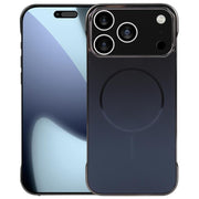 For iPhone 17 Pro Max Electroplating Frameless Frosted Anti-Glare PC MagSafe Phone Case(Black)