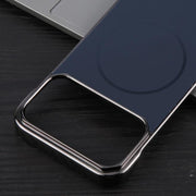 For iPhone 17 Pro Max Electroplating Frameless Frosted Anti-Glare PC MagSafe Phone Case(Black)