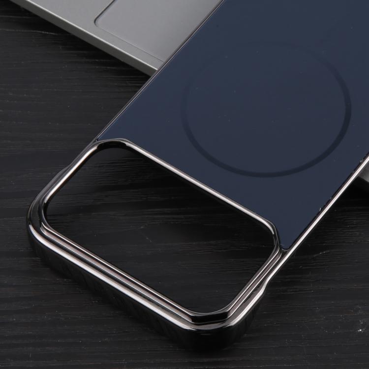 For iPhone 17 Pro Max Electroplating Frameless Frosted Anti-Glare PC MagSafe Phone Case(Black)