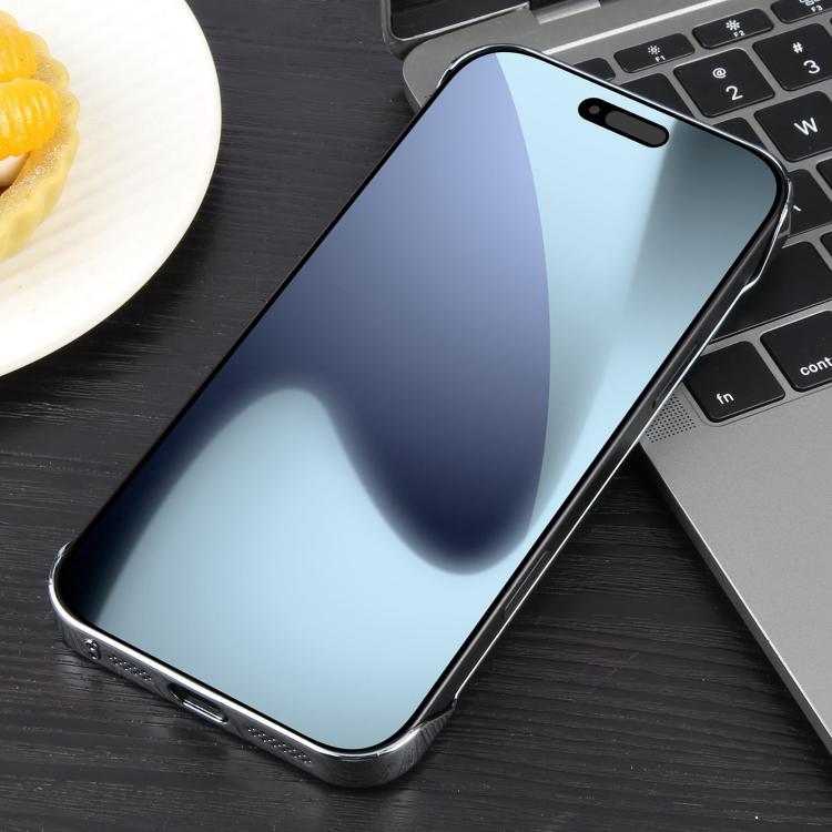For iPhone 17 Pro Max Electroplating Frameless Frosted Anti-Glare PC MagSafe Phone Case(Silver White)