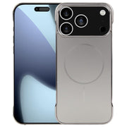 For iPhone 17 Pro Max Electroplating Frameless Frosted Anti-Glare PC MagSafe Phone Case(Titanium Gray)