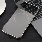 For iPhone 17 Pro Max Electroplating Frameless Frosted Anti-Glare PC MagSafe Phone Case(Titanium Gray)