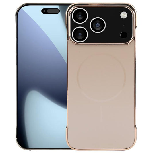 For iPhone 17 Pro Electroplating Frameless Frosted Anti-Glare PC MagSafe Phone Case(Desert Gold) - free shipping - PMC Jewellery - Order now!