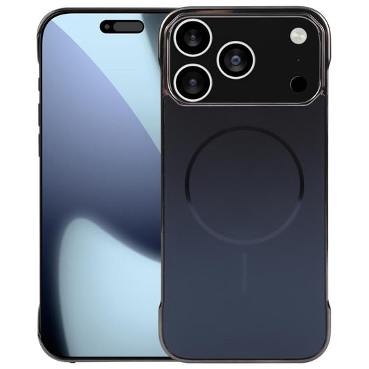 For iPhone 17 Pro Electroplating Frameless Frosted Anti-Glare PC MagSafe Phone Case(Black) - free shipping - PMC Jewellery - Order now!