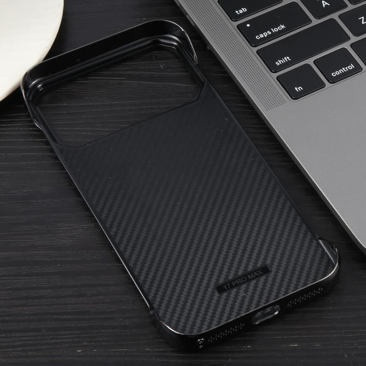 For iPhone 17 Pro Electroplating Frameless Frosted Anti-Glare PC MagSafe Phone Case(Black)