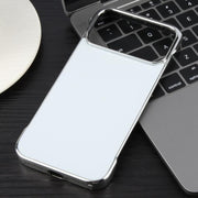 For iPhone 17 Pro Electroplating Frameless Frosted Anti-Glare PC MagSafe Phone Case(Silver White)