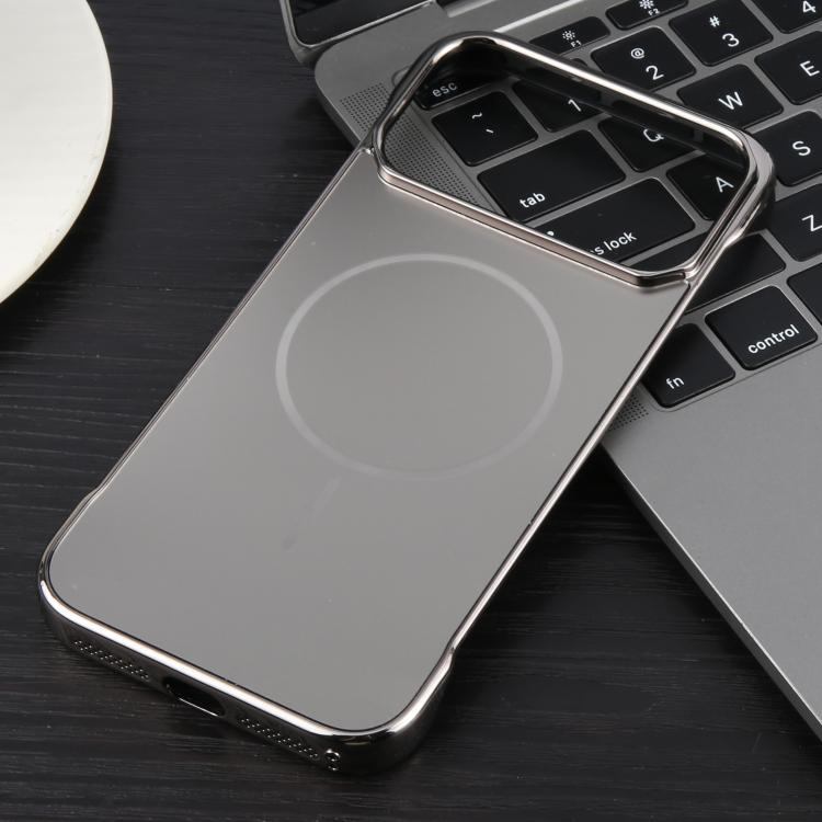 For iPhone 17 Pro Electroplating Frameless Frosted Anti-Glare PC MagSafe Phone Case(Titanium Gray)