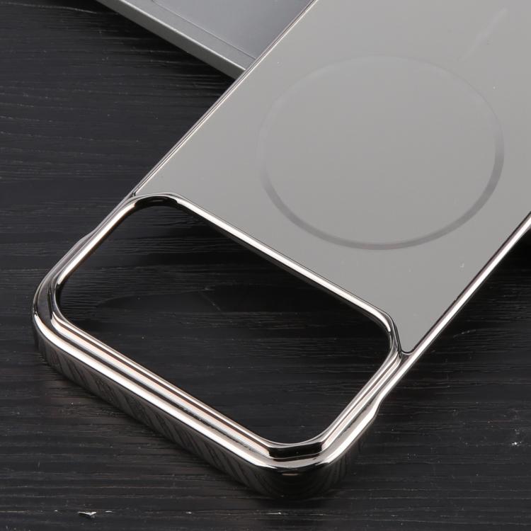 For iPhone 17 Pro Electroplating Frameless Frosted Anti-Glare PC MagSafe Phone Case(Titanium Gray)