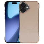 For iPhone 17 Electroplating Frameless Frosted Anti-Glare PC MagSafe Phone Case(Desert Gold)