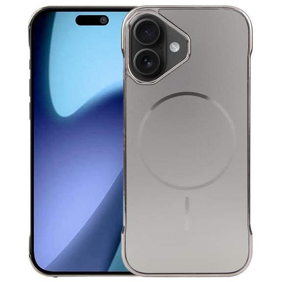 For iPhone 17 Electroplating Frameless Frosted Anti-Glare PC MagSafe Phone Case(Titanium Gray)