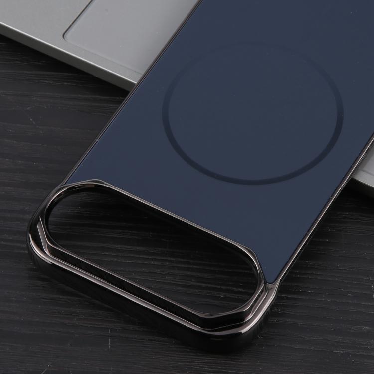For iPhone 17 Air Electroplating Frameless Frosted Anti-Glare PC MagSafe Phone Case(Black)