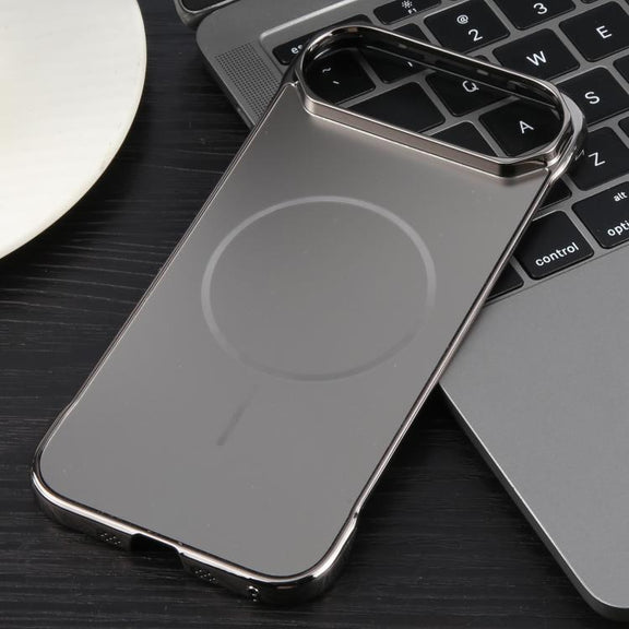 For iPhone 17 Air Electroplating Frameless Frosted Anti-Glare PC MagSafe Phone Case(Titanium Gray)