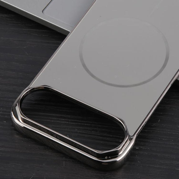 For iPhone 17 Air Electroplating Frameless Frosted Anti-Glare PC MagSafe Phone Case(Titanium Gray)