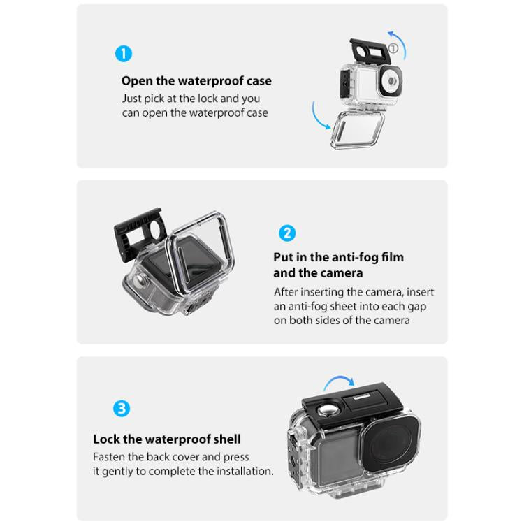 For DJI Osmo Action 5 Pro Magnetic 60m Water-resistant Case Diving Water-resistant Case