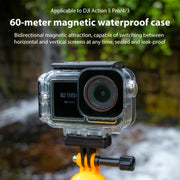 For DJI Osmo Action 5 Pro Magnetic 60m Water-resistant Case Diving Case with Base + Gift Kit