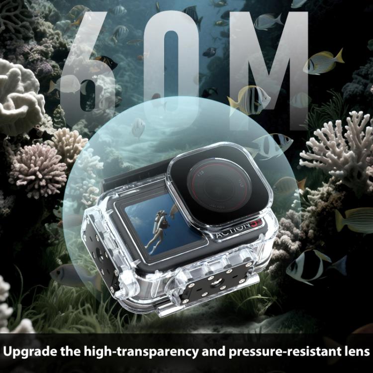 For DJI Osmo Action 5 Pro Magnetic 60m Water-resistant Case Diving Case with Base + Gift Kit