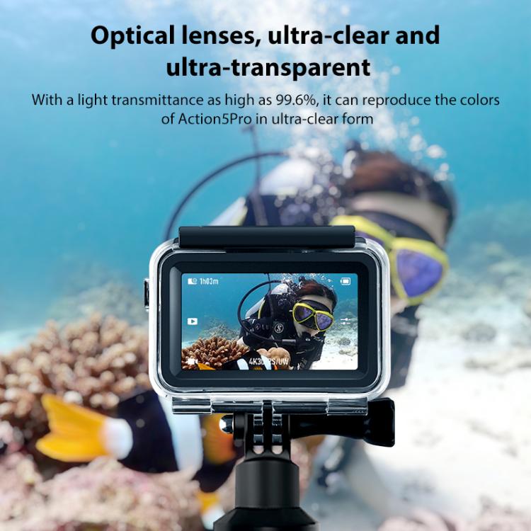 For DJI Osmo Action 5 Pro Magnetic 60m Water-resistant Case Diving Case with Base + Gift Kit