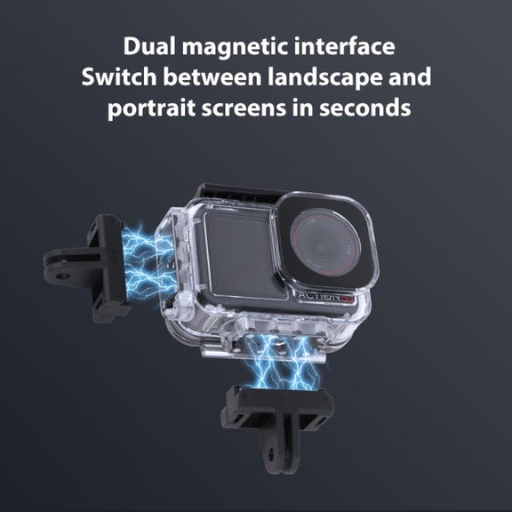 For DJI Osmo Action 5 Pro Magnetic 60m Water-resistant Case Diving Case with Base + Gift Kit