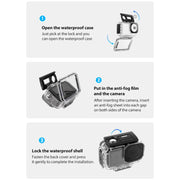 For DJI Osmo Action 5 Pro Magnetic 60m Water-resistant Case Diving Case with Base + Gift Kit