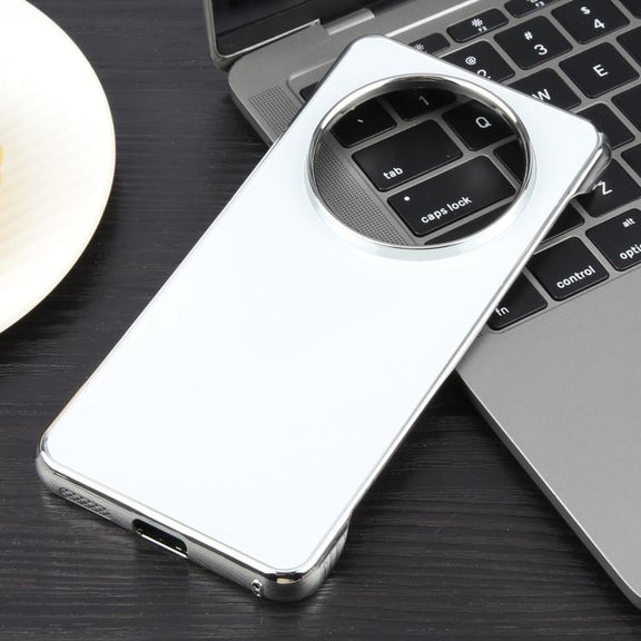 For Huawei Mate 60 Electroplating Frameless Frosted Anti-Glare PC MagSafe Phone Case(Silver White)