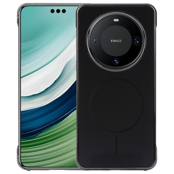 For Huawei Mate 60 Pro Electroplating Frameless Frosted Anti-Glare PC MagSafe Phone Case(Black)
