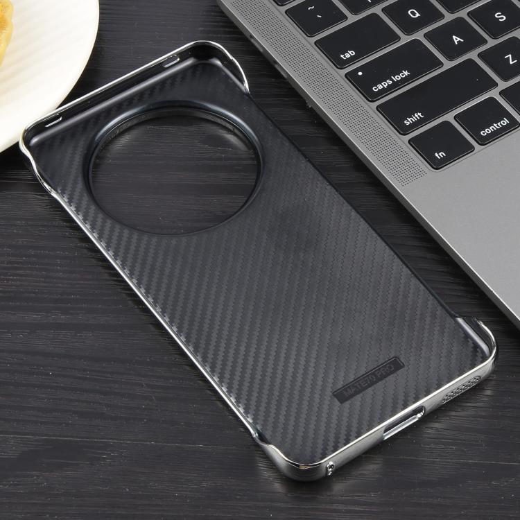 For Huawei Mate 60 Pro Electroplating Frameless Frosted Anti-Glare PC MagSafe Phone Case(Silver White)