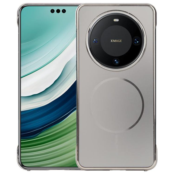 For Huawei Mate 60 Pro Electroplating Frameless Frosted Anti-Glare PC MagSafe Phone Case(Titanium Gray)