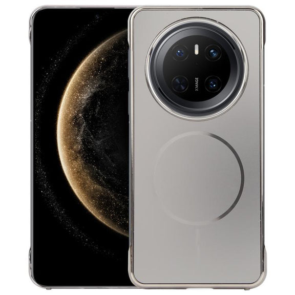 For Huawei Mate 70 Electroplating Frameless Frosted Anti-Glare PC MagSafe Phone Case(Titanium Gray)