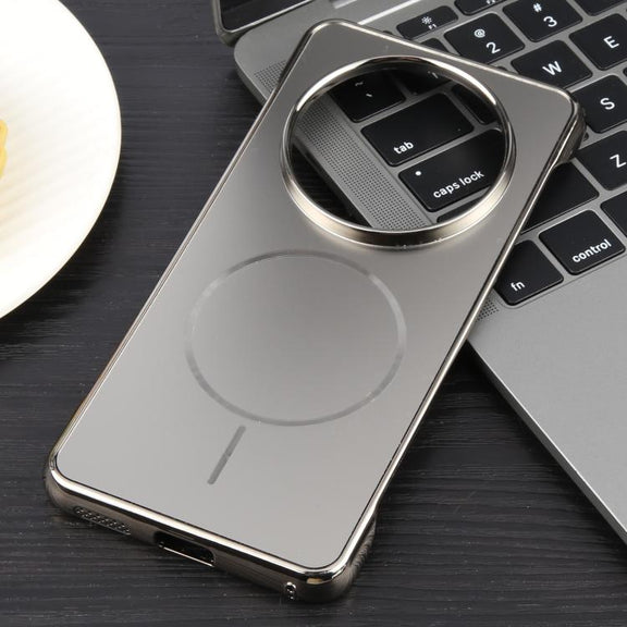 For Huawei Mate 70 Pro Electroplating Frameless Frosted Anti-Glare PC MagSafe Phone Case(Titanium Gray)