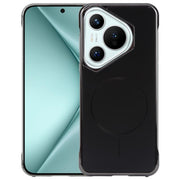 For Huawei Pura 70 Electroplating Frameless Frosted Anti-Glare PC MagSafe Phone Case(Black)