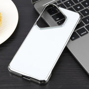For Huawei Pura 70 Electroplating Frameless Frosted Anti-Glare PC MagSafe Phone Case(Silver White)