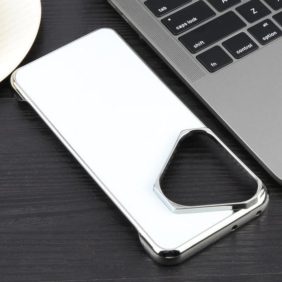 For Huawei Pura 70 Electroplating Frameless Frosted Anti-Glare PC MagSafe Phone Case(Silver White)