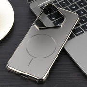 For Huawei Pura 70 Electroplating Frameless Frosted Anti-Glare PC MagSafe Phone Case(Titanium Gray)