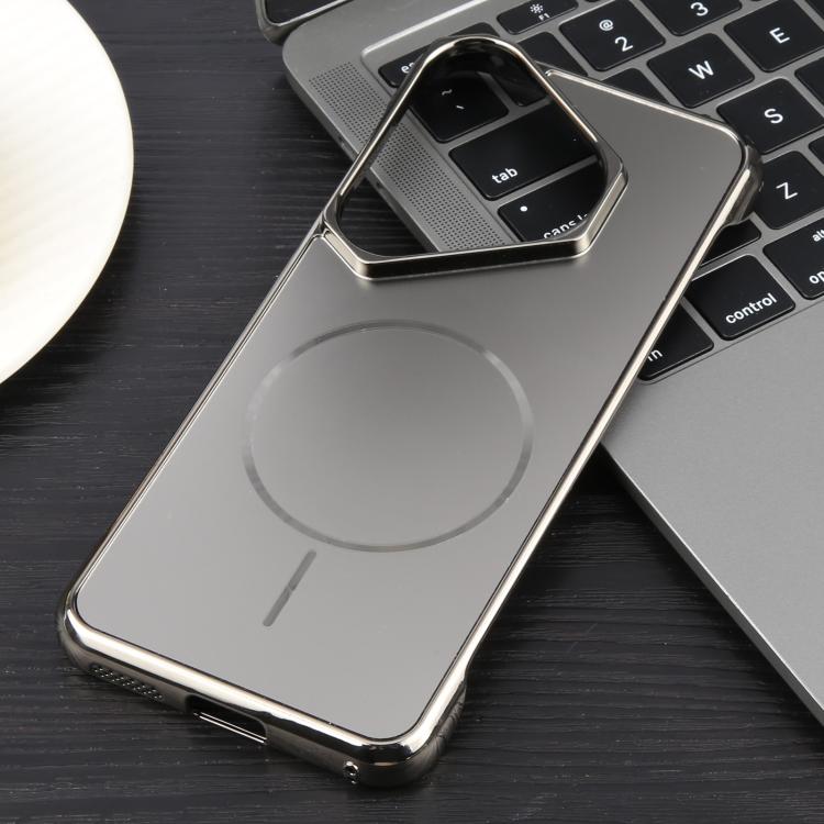 For Huawei Pura 70 Electroplating Frameless Frosted Anti-Glare PC MagSafe Phone Case(Titanium Gray)