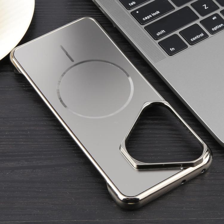 For Huawei Pura 70 Electroplating Frameless Frosted Anti-Glare PC MagSafe Phone Case(Titanium Gray)