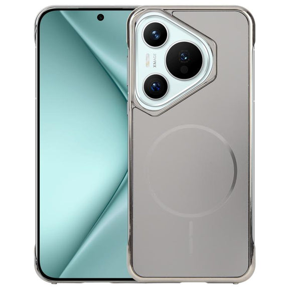 For Huawei Pura 70 Electroplating Frameless Frosted Anti-Glare PC MagSafe Phone Case(Titanium Gray)