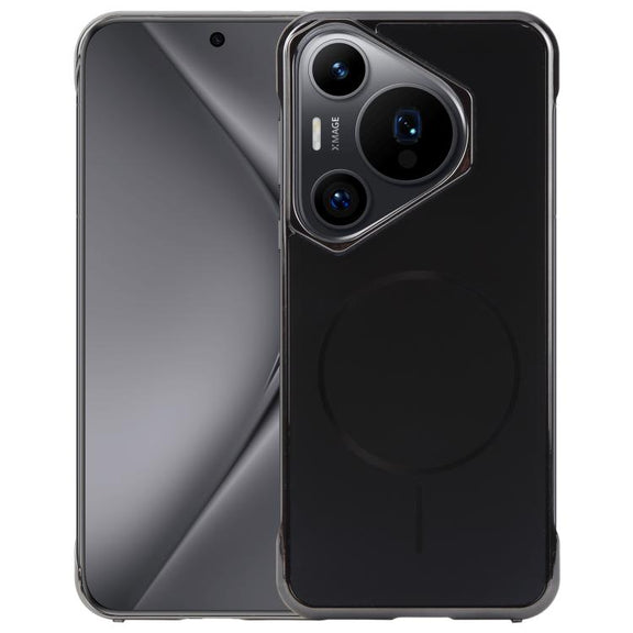 For Huawei Pura 70 Pro / 70 Pro+ Electroplating Frameless Frosted Anti-Glare PC MagSafe Phone Case(Black)