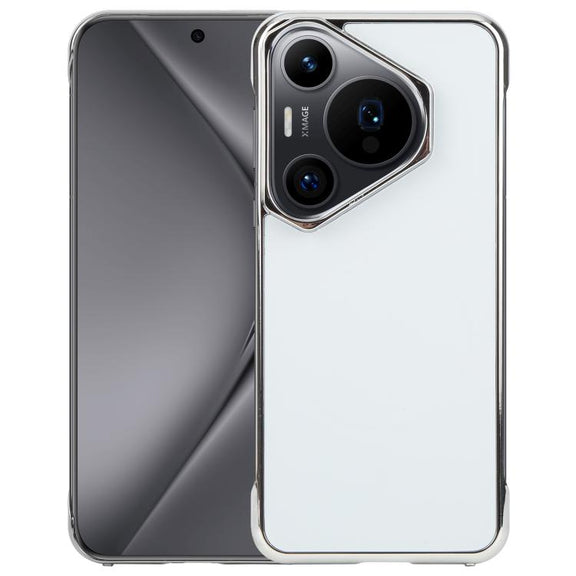 For Huawei Pura 70 Pro / 70 Pro+ Electroplating Frameless Frosted Anti-Glare PC MagSafe Phone Case(Silver White)