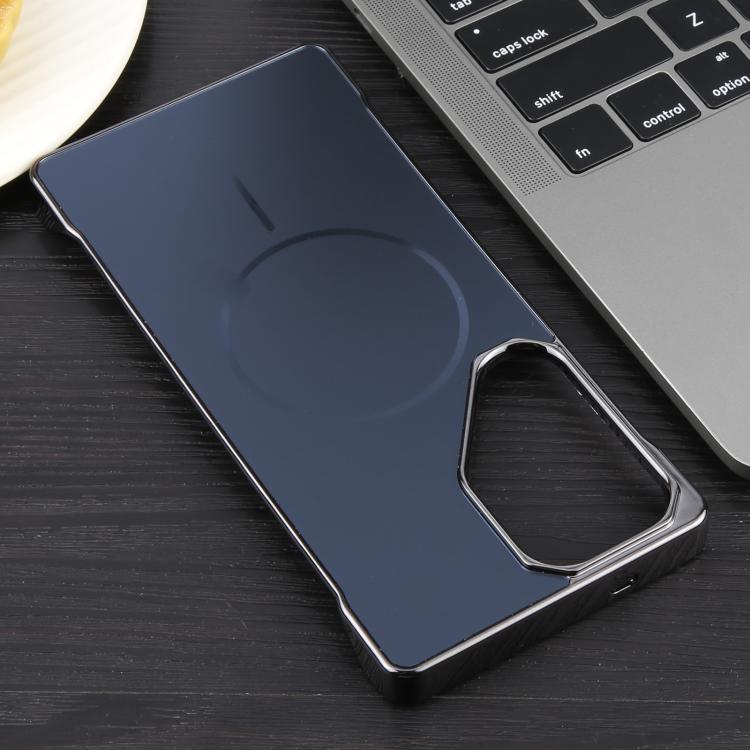 For Samsung Galaxy S22 Ultra 5G Electroplating Frameless Frosted Anti-Glare PC MagSafe Phone Case(Black)