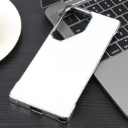 For Samsung Galaxy S22 Ultra 5G Electroplating Frameless Frosted Anti-Glare PC MagSafe Phone Case(Silver White)