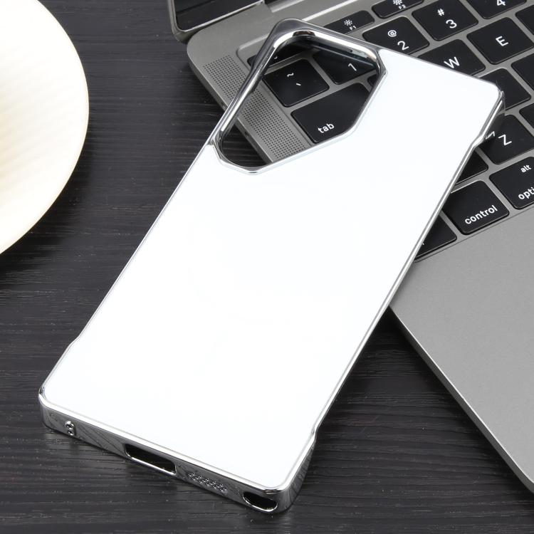 For Samsung Galaxy S22 Ultra 5G Electroplating Frameless Frosted Anti-Glare PC MagSafe Phone Case(Silver White)