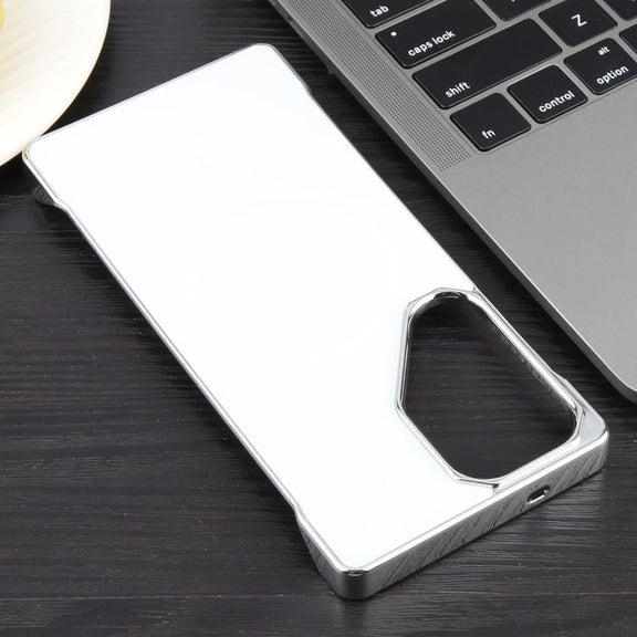 For Samsung Galaxy S22 Ultra 5G Electroplating Frameless Frosted Anti-Glare PC MagSafe Phone Case(Silver White)