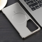 For Samsung Galaxy S22 Ultra 5G Electroplating Frameless Frosted Anti-Glare PC MagSafe Phone Case(Titanium Gray)