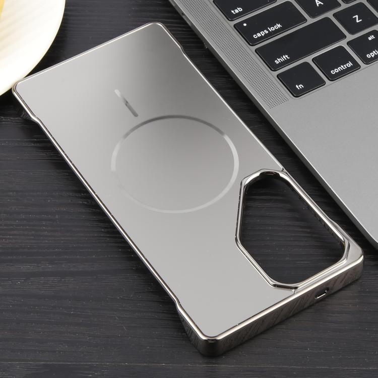 For Samsung Galaxy S22 Ultra 5G Electroplating Frameless Frosted Anti-Glare PC MagSafe Phone Case(Titanium Gray)