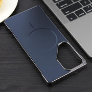 For Samsung Galaxy S23 Ultra 5G Electroplating Frameless Frosted Anti-Glare PC MagSafe Phone Case(Black)