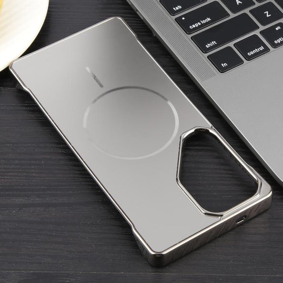 For Samsung Galaxy S23 Ultra 5G Electroplating Frameless Frosted Anti-Glare PC MagSafe Phone Case(Titanium Gray)